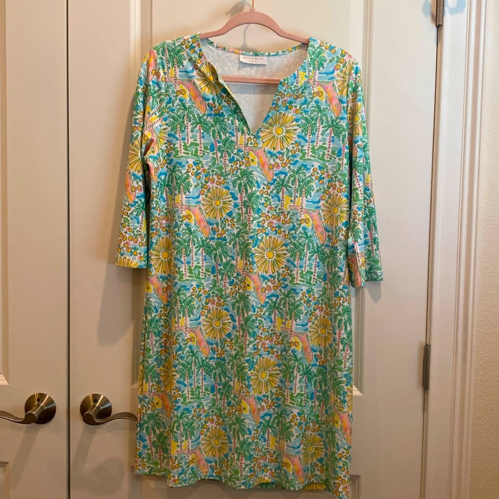 Smith & Quinn Florida dress with citrus and palm trees M